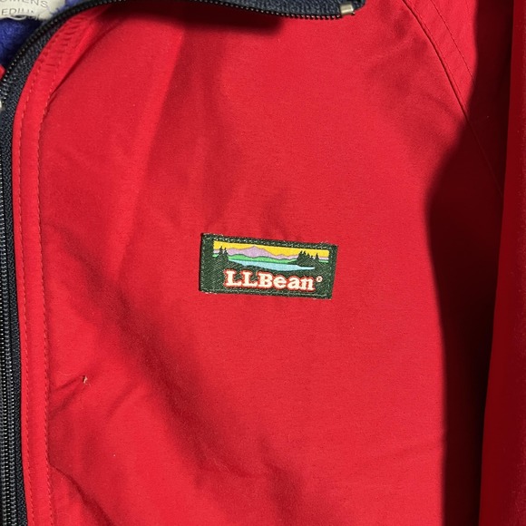 Vintage L.L.Bean Jacket Womens Medium Red Warm-up Fleece Lined Windbreaker 90s - Picture 2 of 13